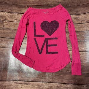 Women’s American Eagle Love Outfitters Long Sleeve Thermal Shirt Small Valentine